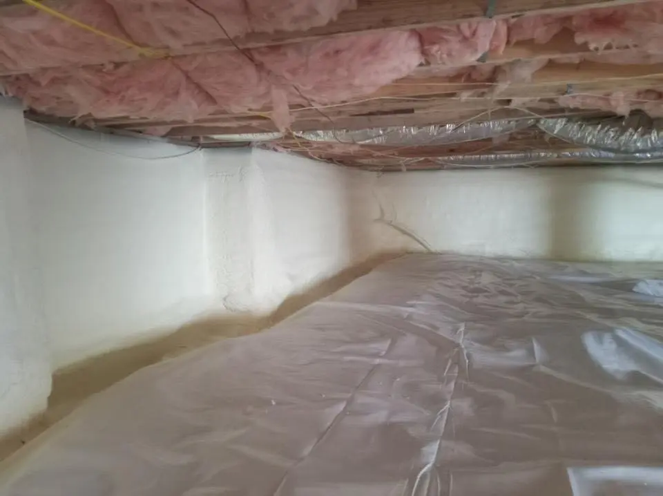Crawl space encapsulation with closed-cell spray foam for Spray Foam Roofing in Opp